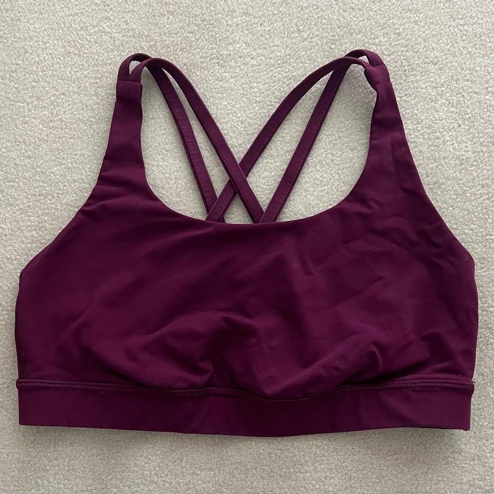 Lululemon Energy Sports Bra 8 Burgundy Purple